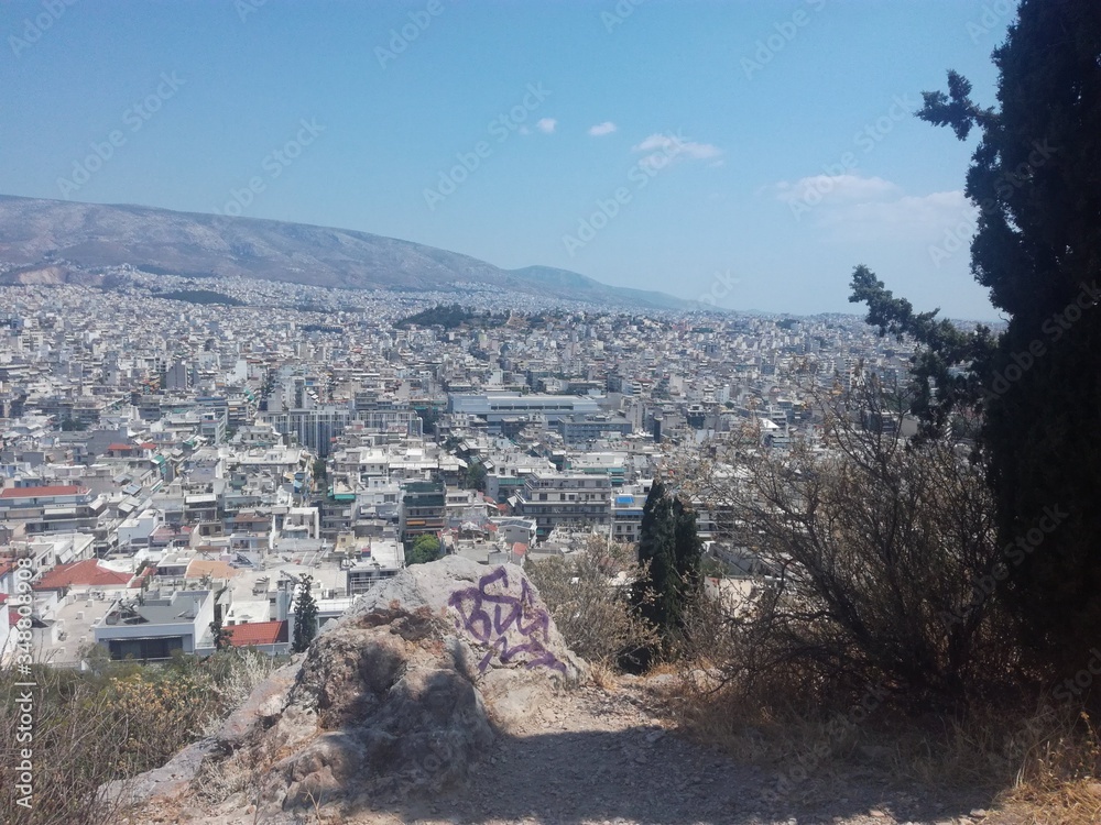 The view above the city from Fillopappou hill