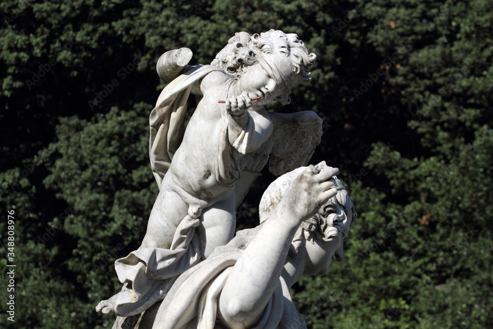 Fototapeta premium Caserta, Italy - June 10, 2012 - Royal Palace of Caserta - Detail of the fountain of Venus and Adonis