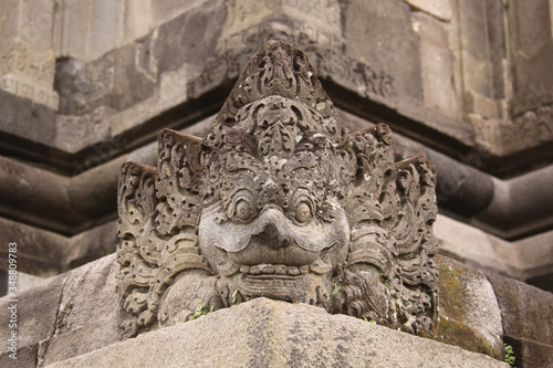 Carved motif at Prambanan hindu temple, Indonesia
