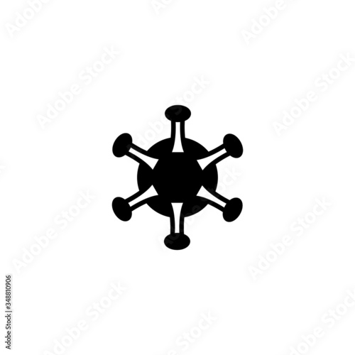 Virus vector icon in black solid flat design icon isolated on white background