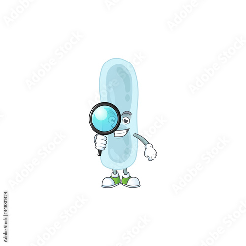 cartoon drawing concept of klebsiella pneumoniae working as a Private Detective