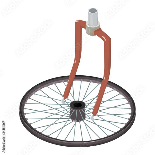 Bicycle part icon. Isometric illustration of bicycle part vector icon for web