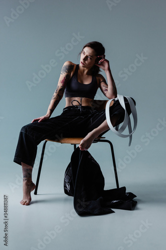 Brazilian jiu jitsu woman athlete in kimono