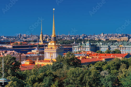 View from St. Isaac's Cathedral to the Peter and Paul Fortress and the Admiralty