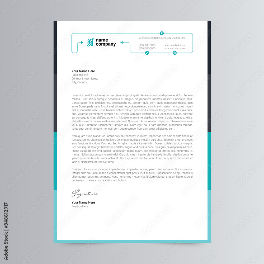 Professional And Modern Letterhead Template Design Professional And Modern Letterhead Template Design