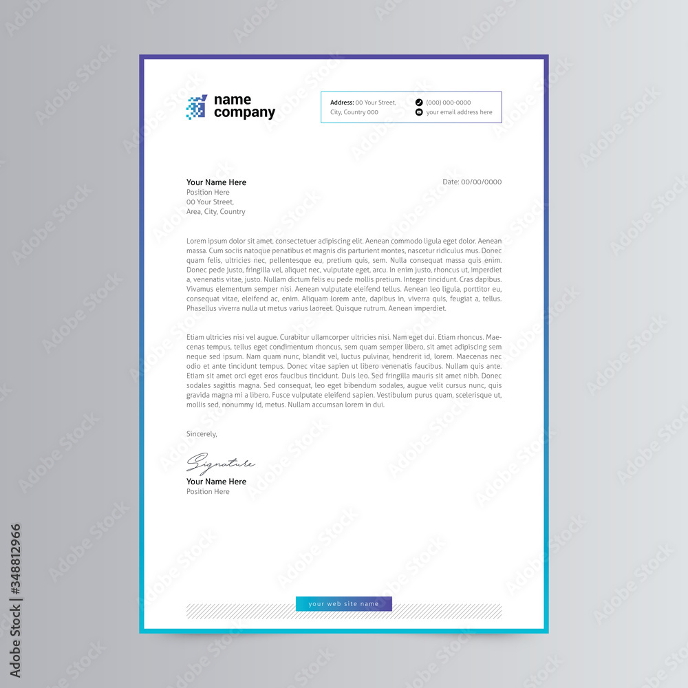 Professional And Modern Letterhead Template Design