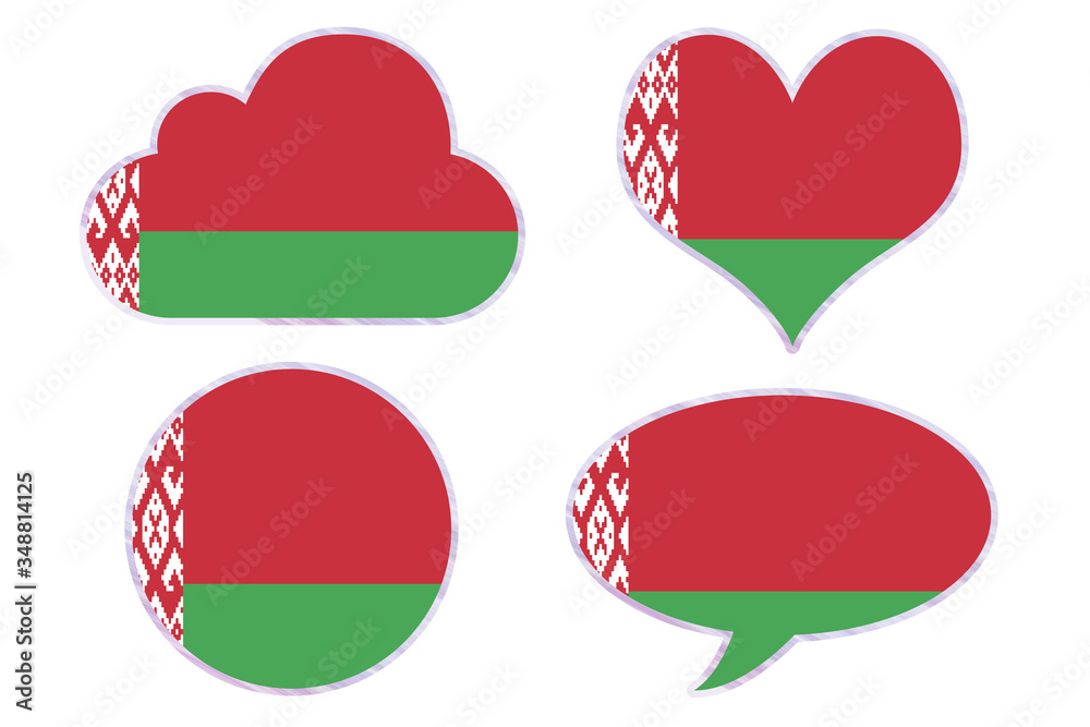 Belarus flag in different shapes