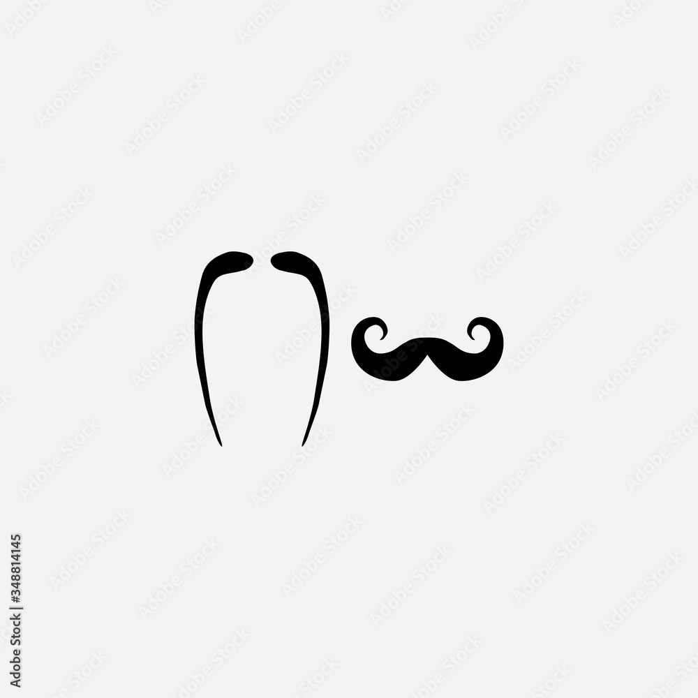 Mustache graphic element Illustration template design Mustache graphic element Illustration template design