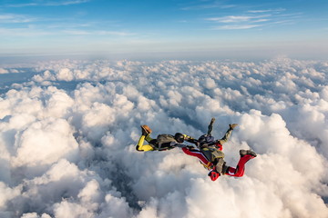 Crédence de cuisine Sport Parachutistes en chute libre nuages  © Anton Pedko