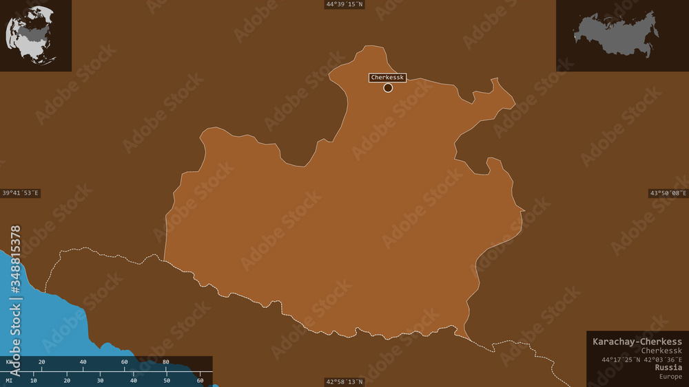 Obraz premium Karachay-Cherkess, Russia - composition. Pattern