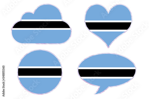 Botswana flag in different shapes photo