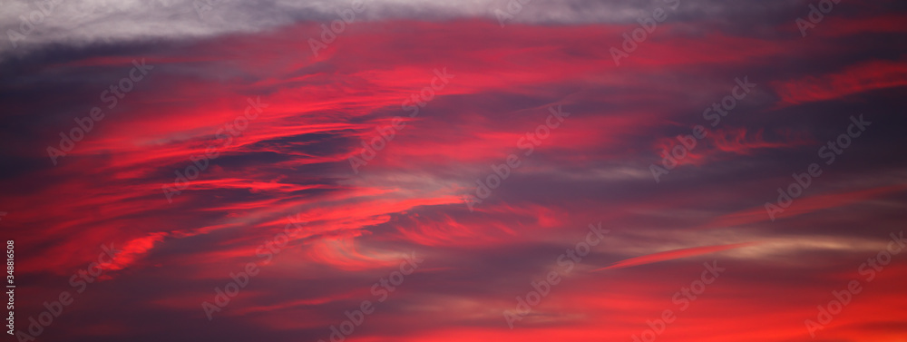 red clouds at sunset