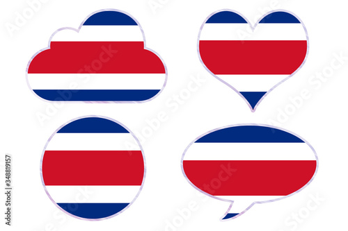 Costa Rica flag in different shapes