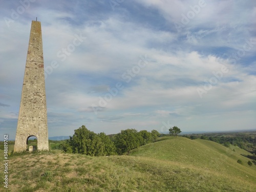 Zagajicka brda Deliblato Serbia stone landmark  in green european desert