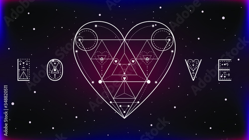 Sacred geometry beautiful love symbol vector heart