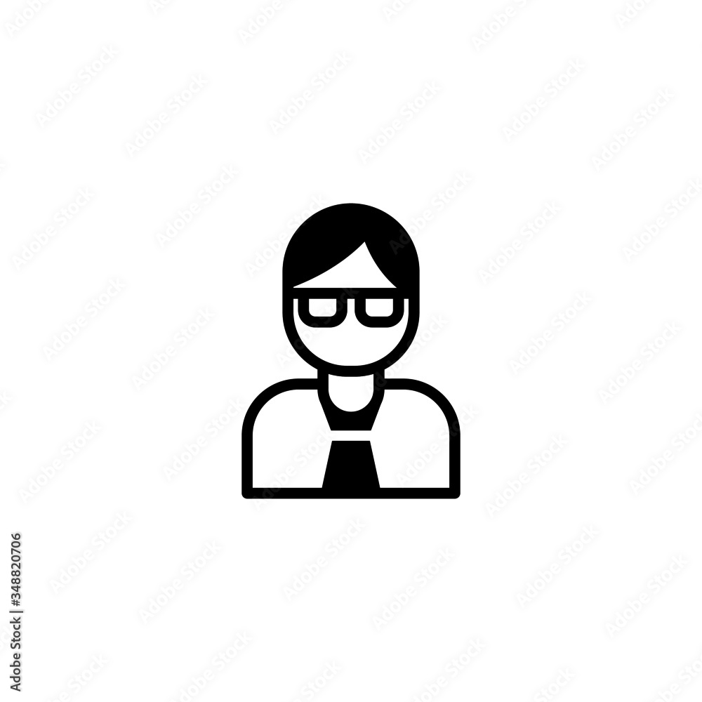 Teachers vector icon in black solid flat design icon isolated on white background