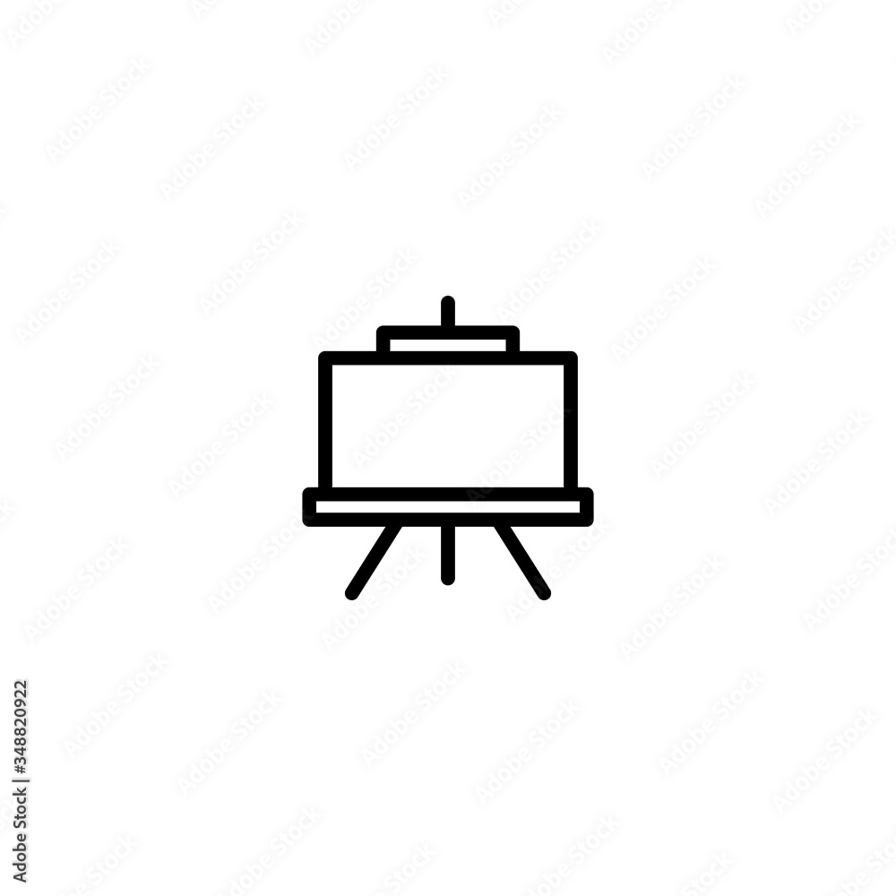 Easel vector icon in linear, outline icon isolated on white background Easel vector icon in linear, outline icon isolated on white background