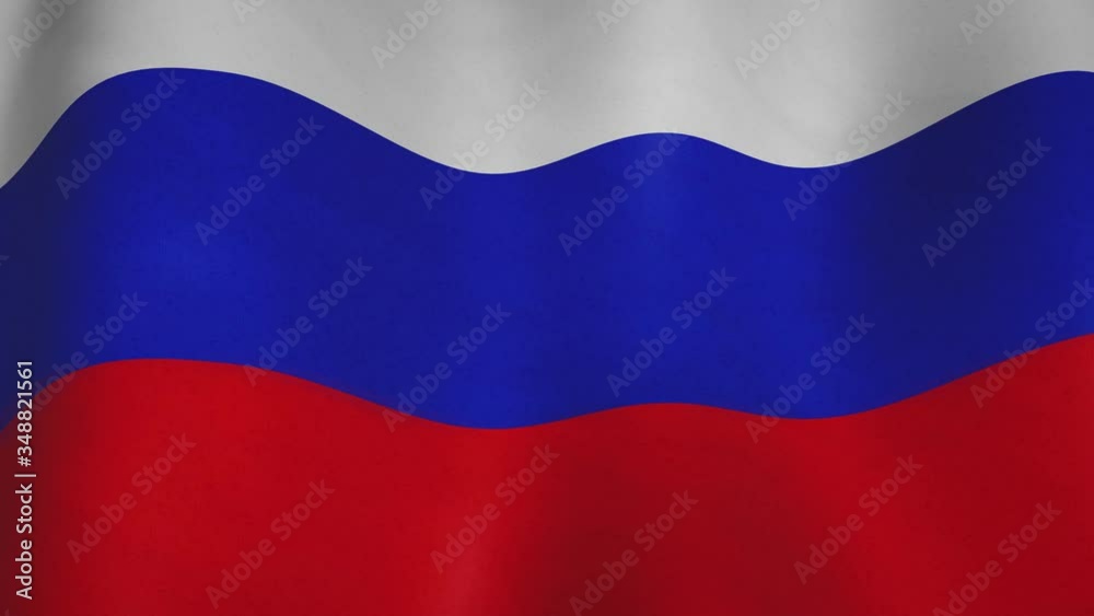 Russia background waving flag means patriotic pride - video animation loop Russia background waving flag means patriotic pride - video animation loop