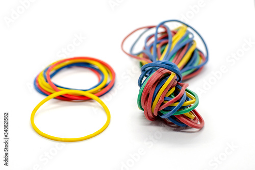 Wallpaper Mural Colorful rubber bands isolated on white background Torontodigital.ca