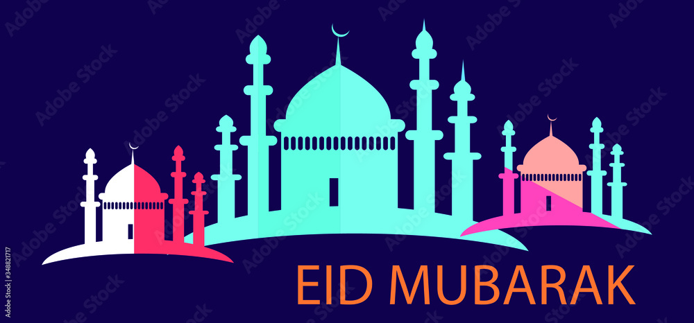 Eid Mubarak Islamic vector design greeting card template