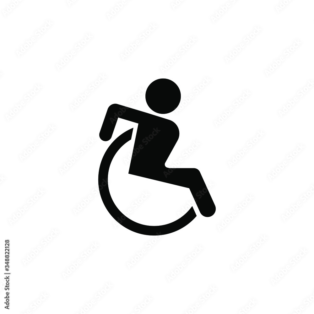 disabled icon. sign design. wheelchair icon icon design template. Trendy style, vector eps 10. Icon pictogram wheelchair physical deficient. Ideal for catalogs, informational and institutional materia disabled icon. sign design. wheelchair icon icon design template. Trendy style, vector eps 10. Icon pictogram wheelchair physical deficient. Ideal for catalogs, informational and institutional materia