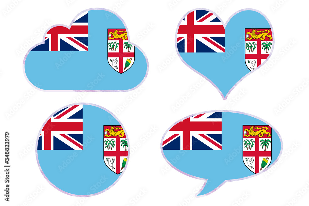 Fiji flag in different shapes Fiji flag in different shapes