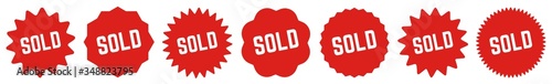 Sold Tag Red | Icon | Sticker | Deal Label | Variations