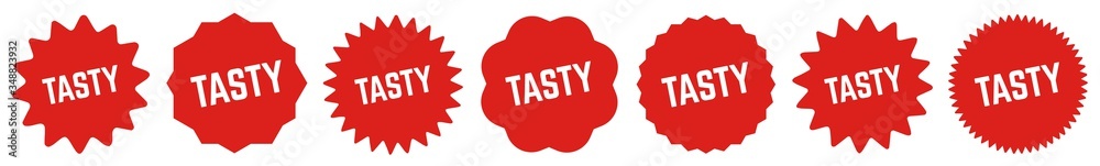 Tasty Tag Red | Icon | Sticker | Deal Label | Variations