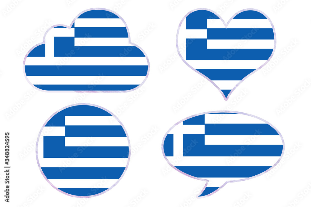 Obraz premium Greece flag in different shapes