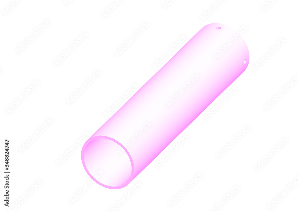 Pink hollow cylinder on a white background
Pink hollow cylinder on a white background