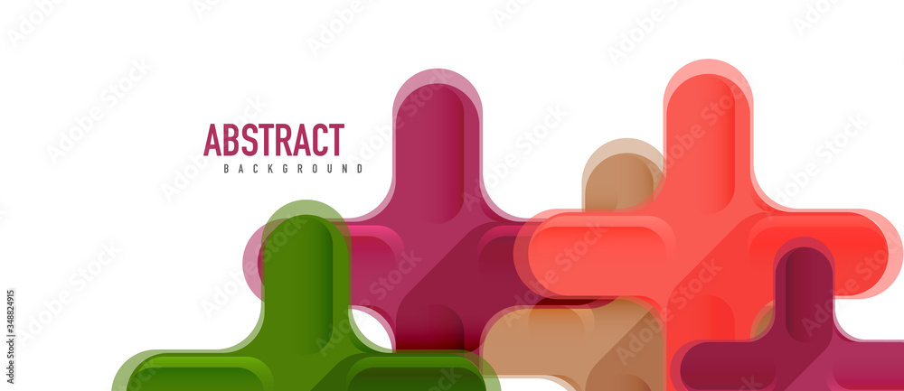 Obraz premium Glossy multicolored plastic style cross composition, x shape design, techno geometric modern abstract background. Trendy abstract layout template