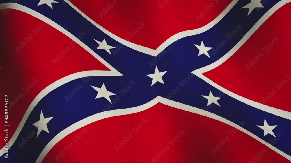 Confederate flag waving on a flagpole - seamless animation loop Confederate flag waving on a flagpole - seamless animation loop