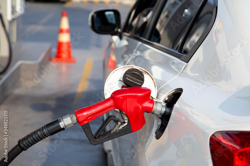Car refueling on the petrol station