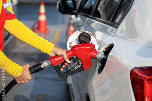 Car refueling on the petrol station