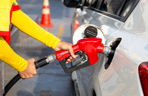 Car refueling on the petrol station