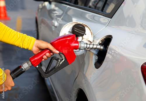 Car refueling on the petrol station