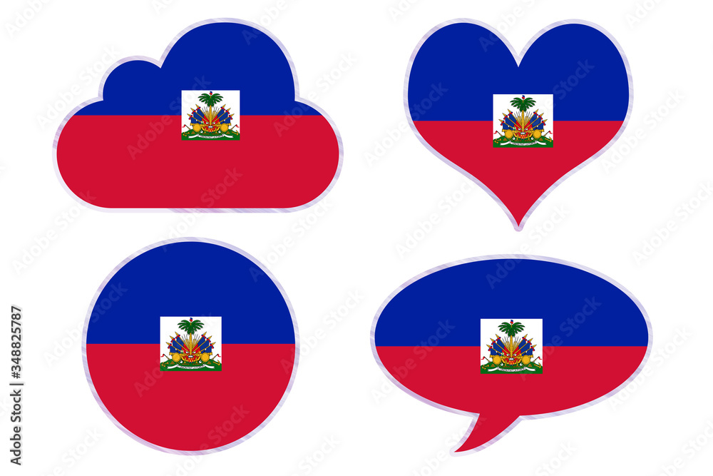 Fototapeta premium Haiti flag in different shapes