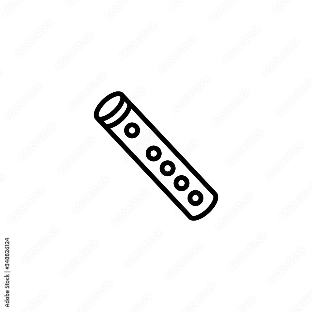 Flute vector icon in linear, outline icon isolated on white background Flute vector icon in linear, outline icon isolated on white background