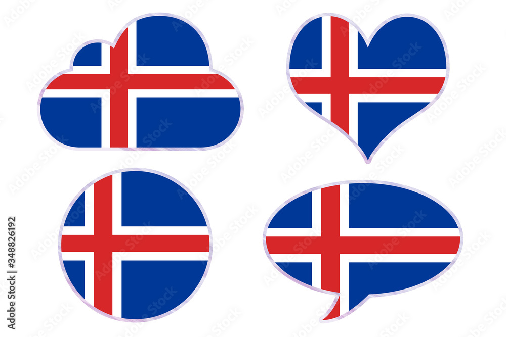 Obraz premium Iceland flag in different shapes