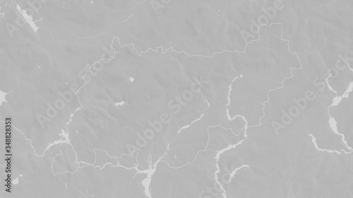 Kostroma, Russia - outlined. Grayscale