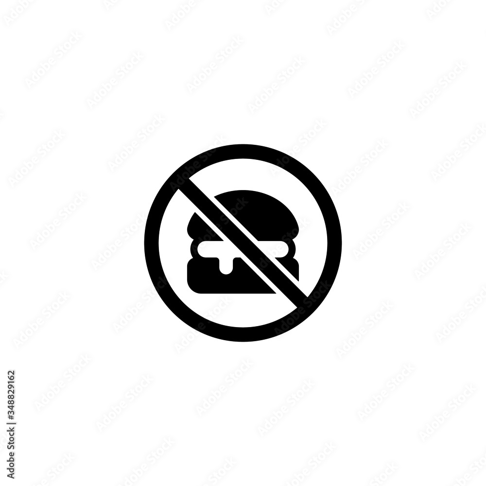 Forbidden foods vector icon in black solid flat design icon isolated on white background
