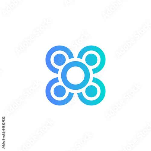 Business collaboration, team building meeting icon. Team cooperation sign. Blue round table on white background vector illustration. Company board brainstorming logo. Professional briefing logotype.