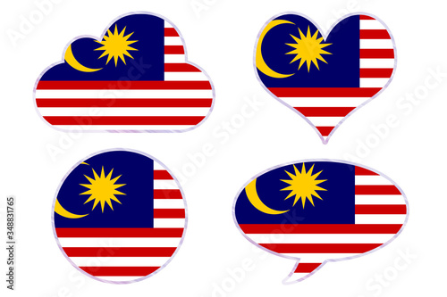 Malaysia flag in different shapes