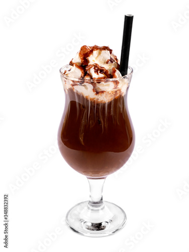 Ice coffee on white background