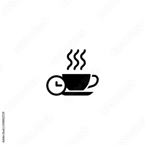 Time to have a break vector iconin black solid flat design icon isolated on white background