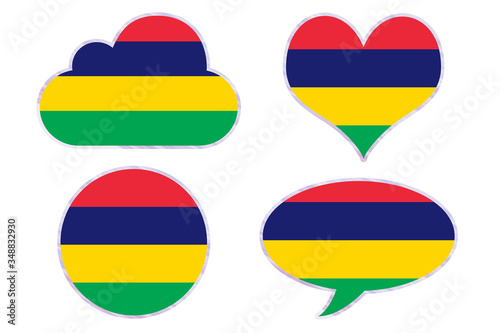 Mauritius flag in different shapes