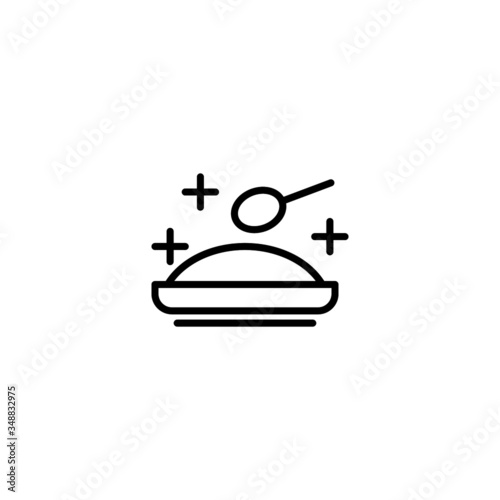 Food hygiene vector icon in linear, outline icon isolated on white background