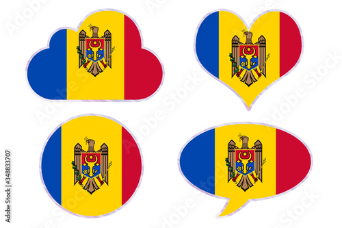 Moldova flag in different shapes