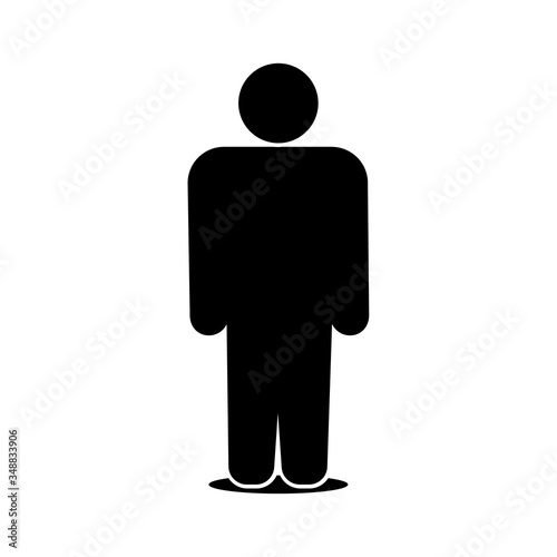 Vector human icon in flat design isolated on light background. Digital image, a symbol of man. Vector illustration.