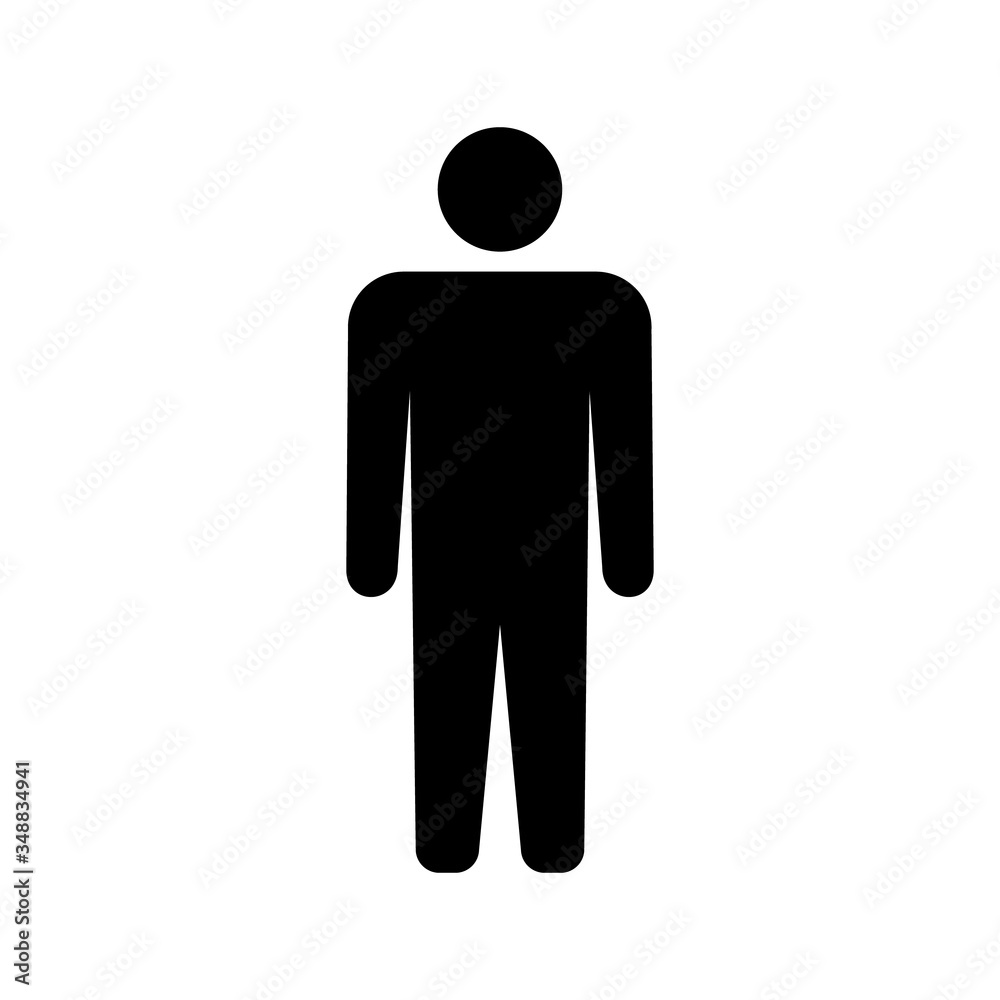 Vector human icon in flat design isolated on light background. Digital image, a symbol of man. Vector illustration. Vector human icon in flat design isolated on light background. Digital image, a symbol of man. Vector illustration.